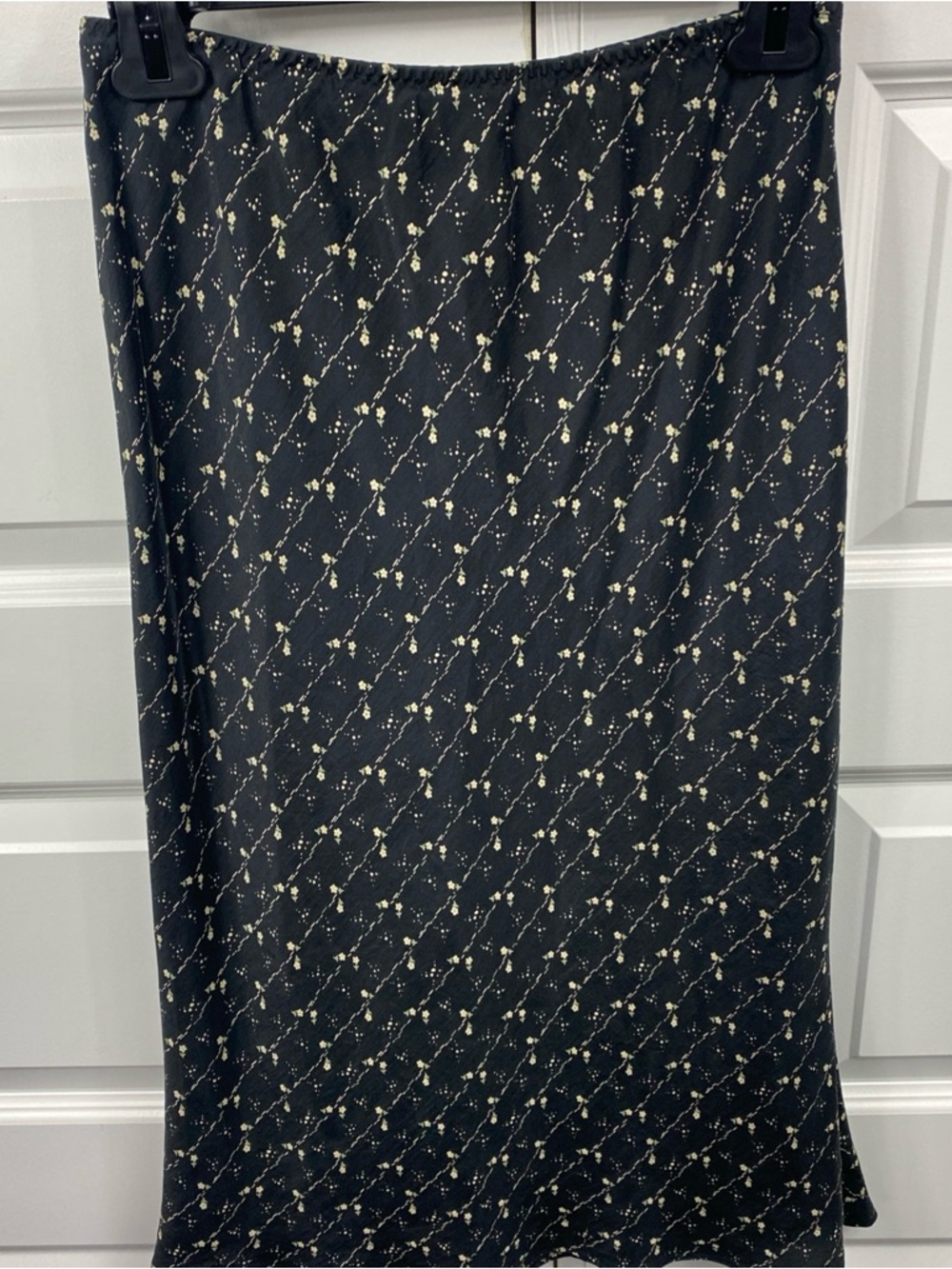 Silk A-line MIDI Skirt Micro Floral All Over Print Earthy Romantic Republic 0 - Picture 5 of 6